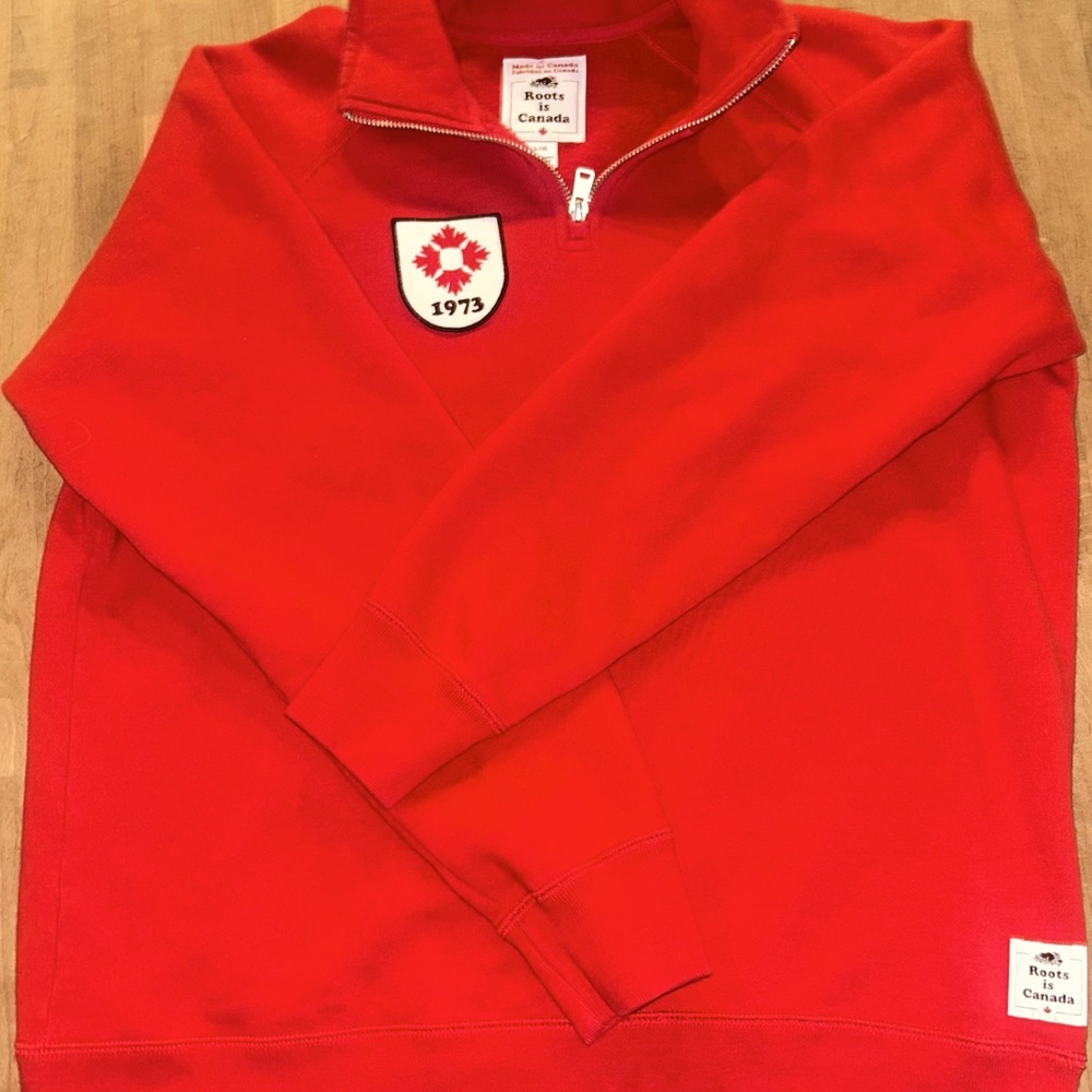 Red vintage roots sweater Mens Large.